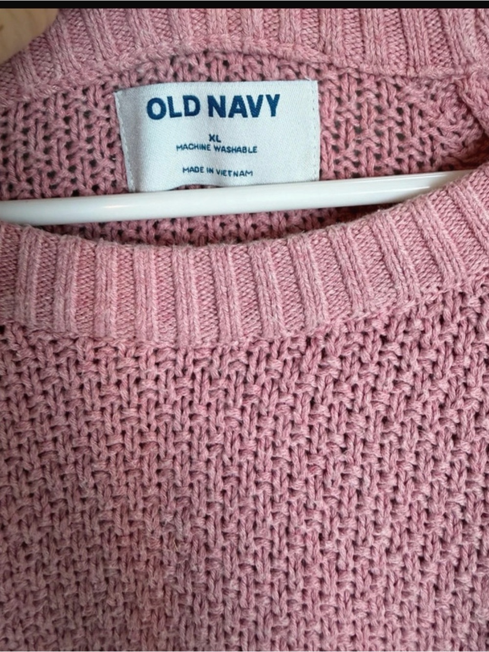 Old Navy Pink Knit Sweater Women’s Oversized Crewneck Cozy Pullover - Picture 8 of 10